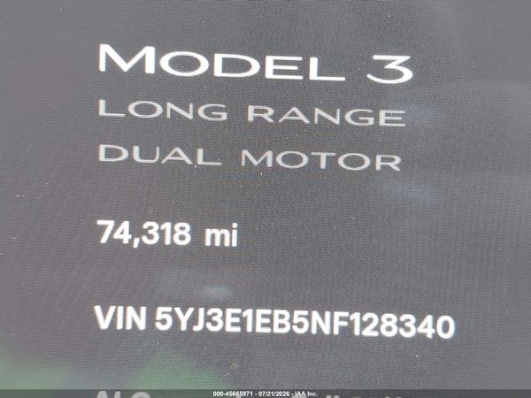 2022 TESLA MODEL 3
