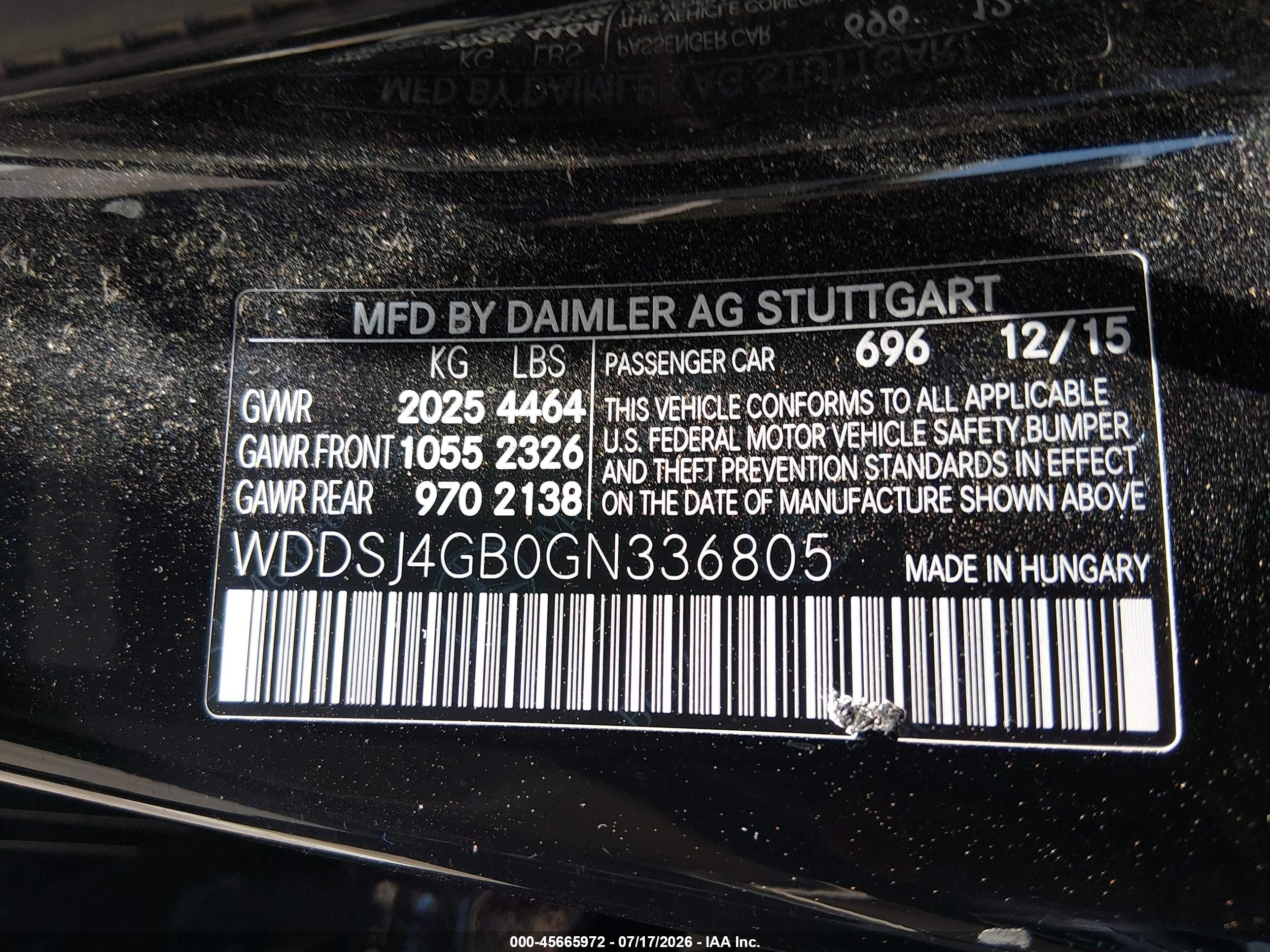 2016 MERCEDES-BENZ CLA 250 4MATIC