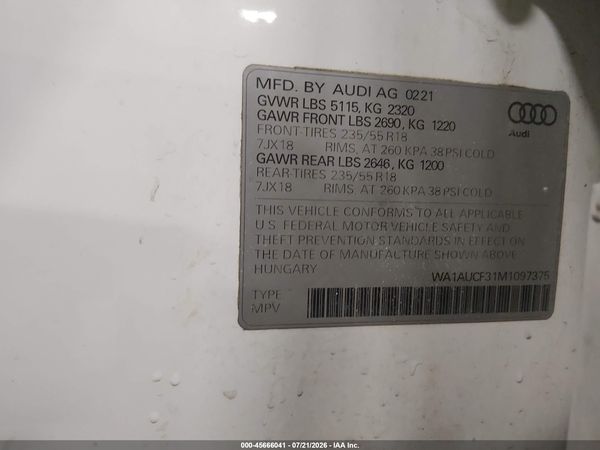 2021 AUDI Q3