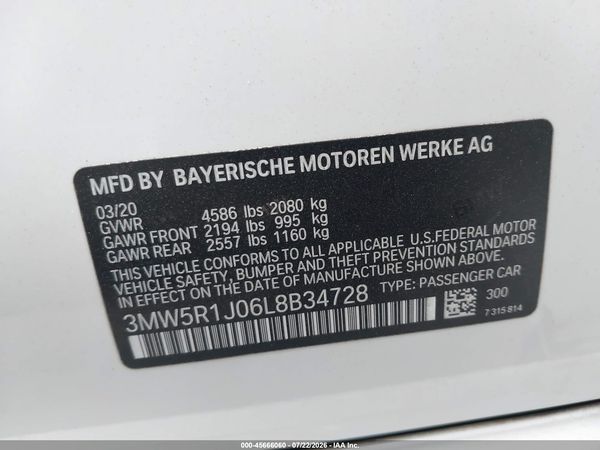2020 BMW 330I NA