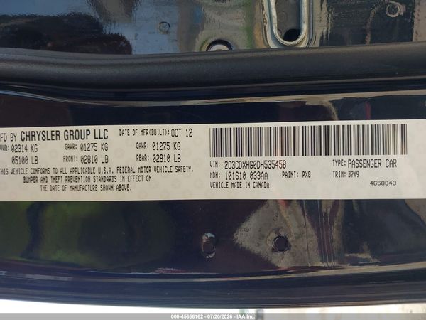 2013 DODGE CHARGER SXT