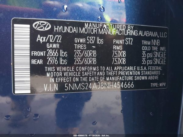 2022 HYUNDAI SANTA FE SEL
