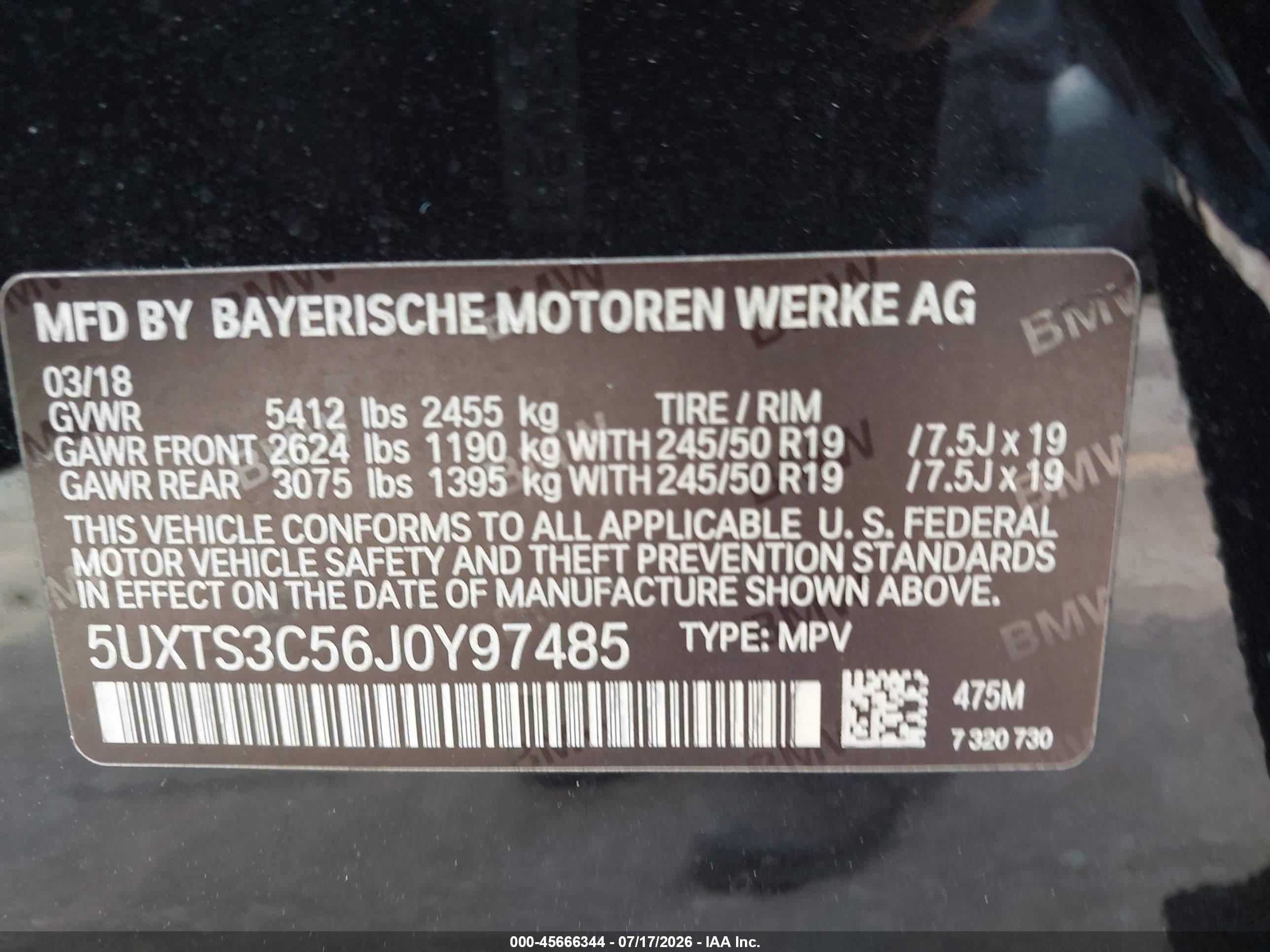 2018 BMW X3 M40I