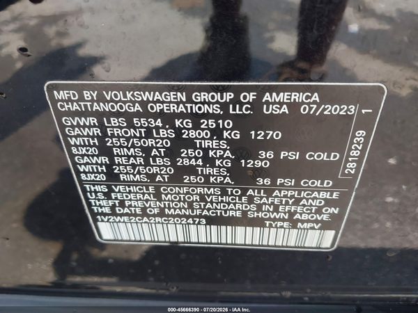 2024 VOLKSWAGEN ATLAS CROSS SPORT 2.0T SE W/TECHNOLOGY — I9