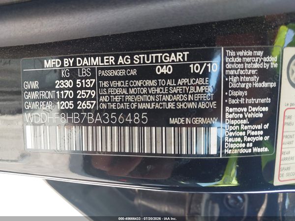 2011 MERCEDES-BENZ E 350 E350 4-MATIC