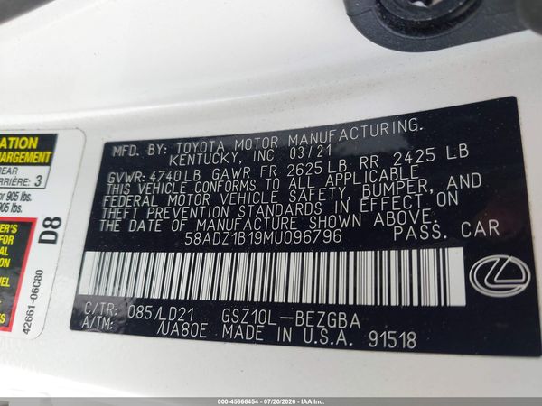 2021 LEXUS ES 350 350 Premium