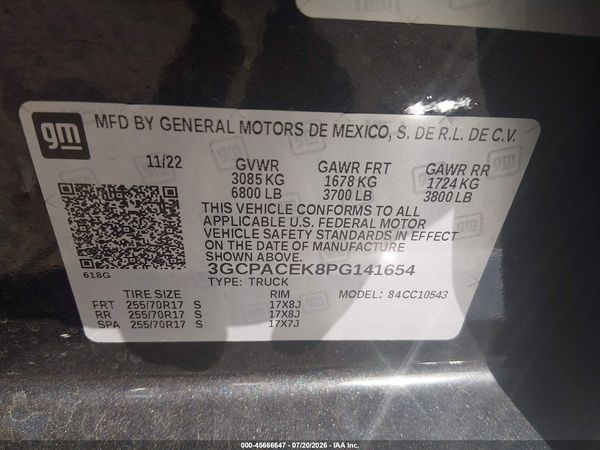 2023 CHEVROLET SILVERADO 1500 2WD  SHORT BED LT — I9