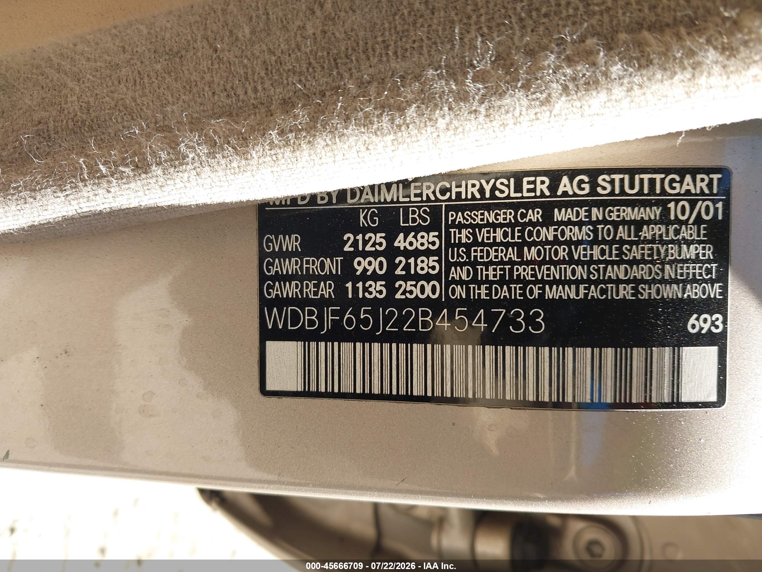 2002 MERCEDES-BENZ E 320 E320