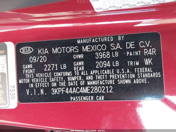 2021 KIA FORTE GT