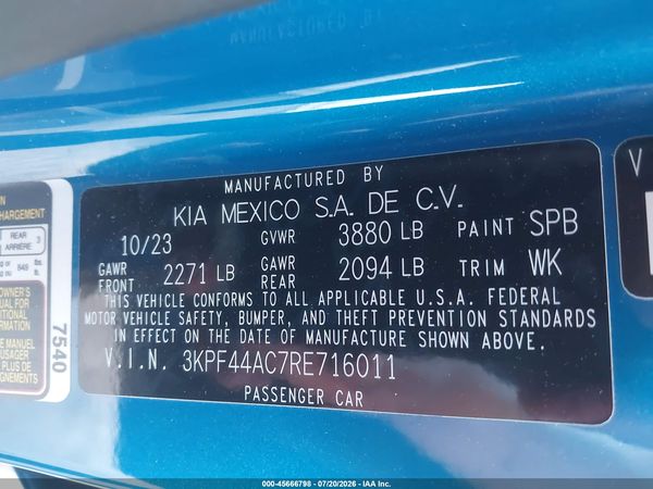 2024 KIA FORTE GT MANUAL