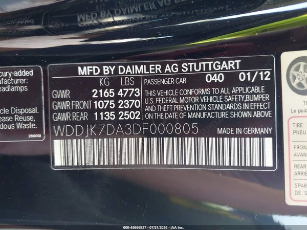 2013 MERCEDES-BENZ SL 550 SL550
