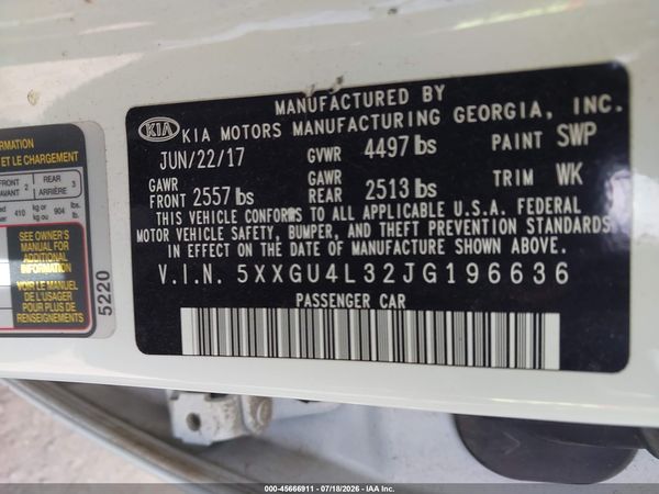 2018 KIA OPTIMA EX