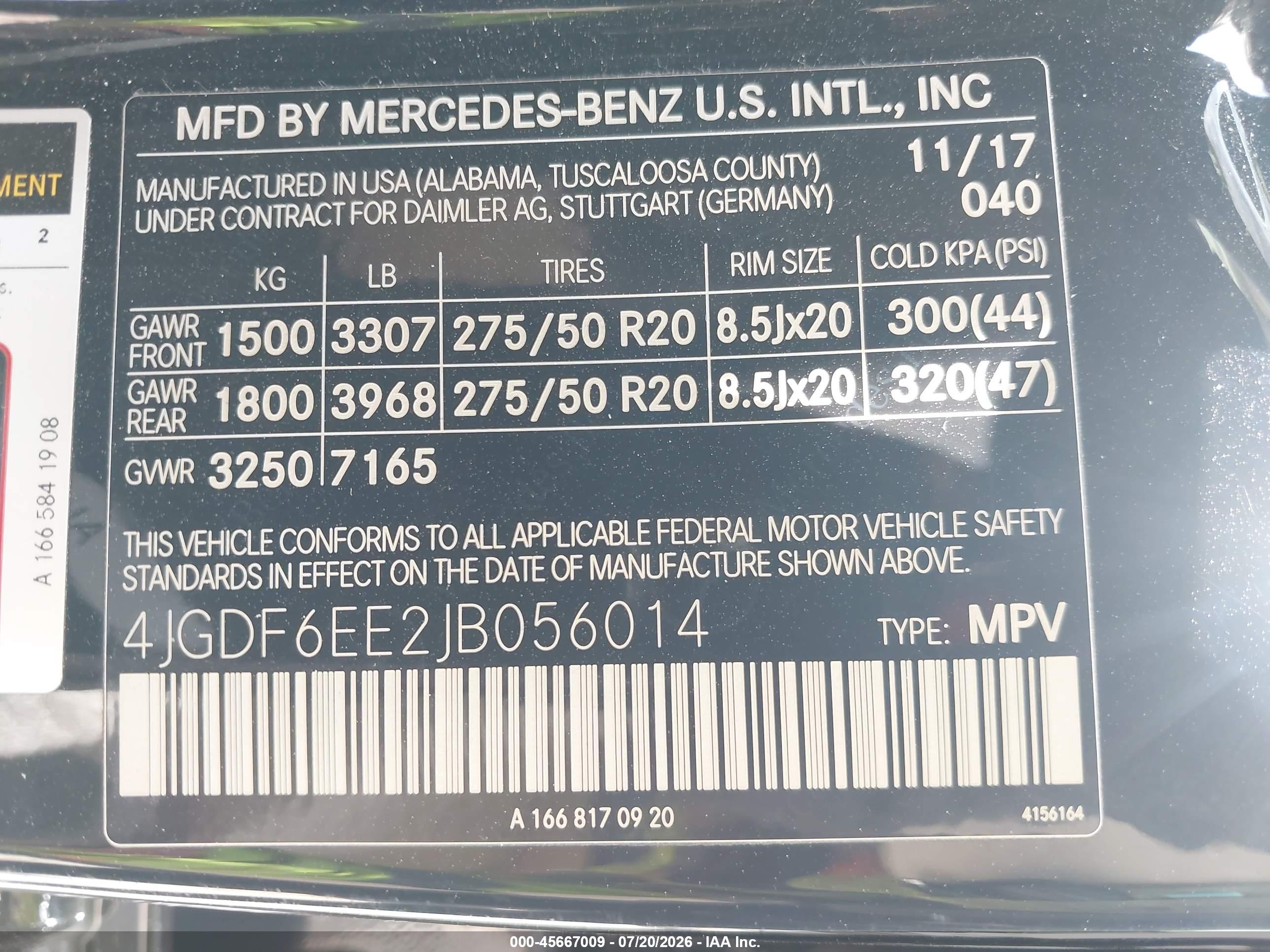 2018 MERCEDES-BENZ GLS 450 4MATIC