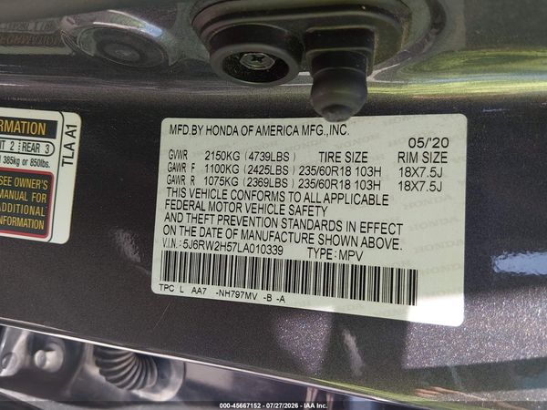 2020 HONDA CR-V AWD EX