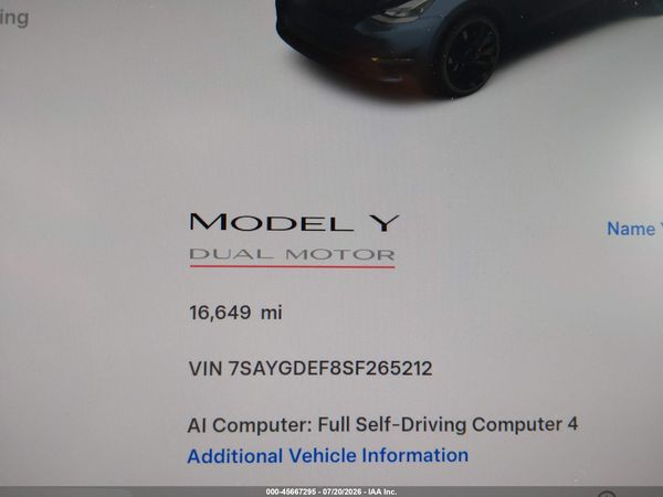 2025 TESLA MODEL Y