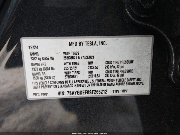 2025 TESLA MODEL Y