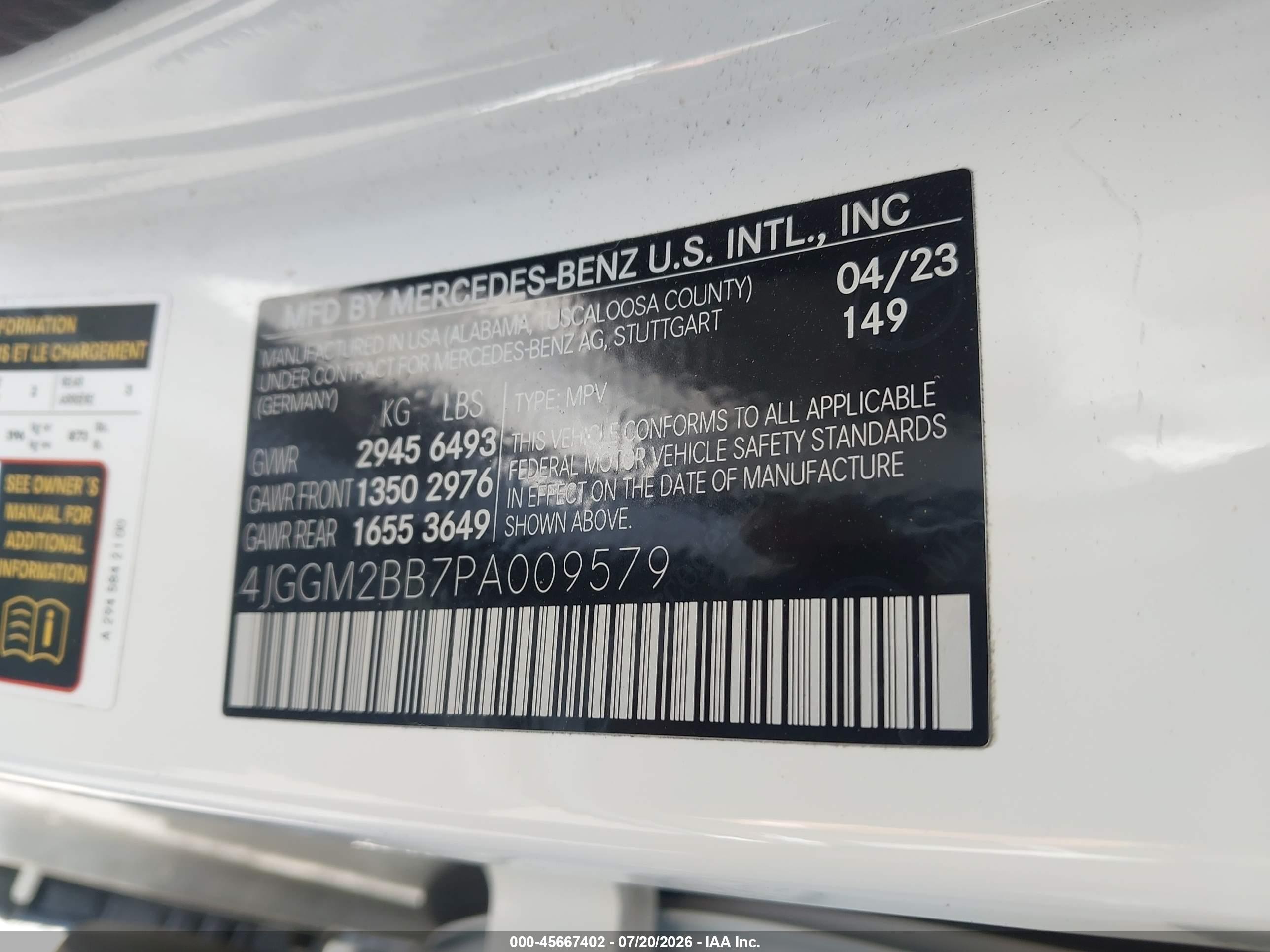 2023 MERCEDES-BENZ EQE 350+ SUV EQE350+