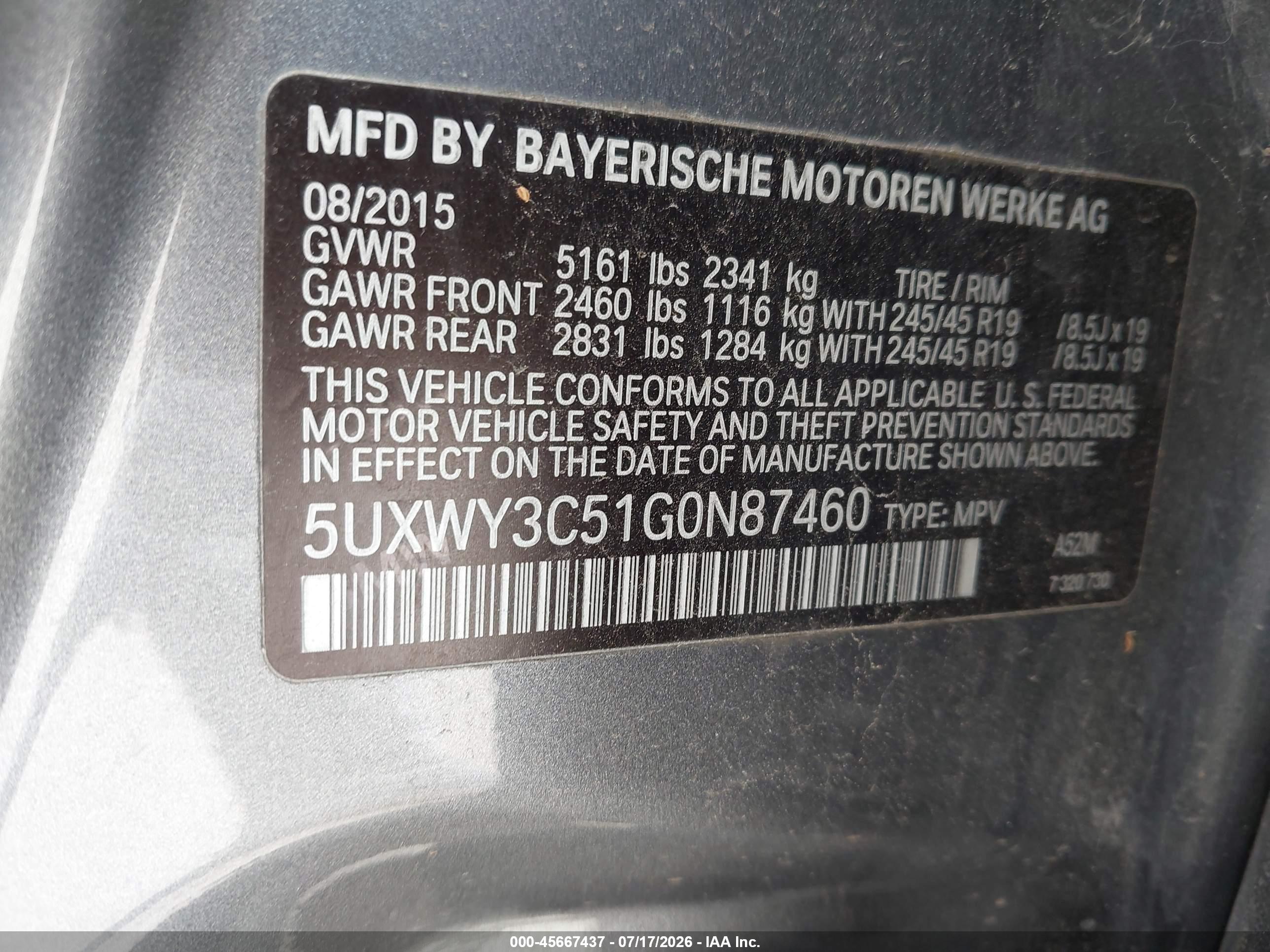 2016 BMW X3 XDRIVE28D