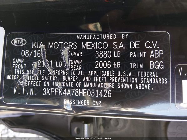 2017 KIA FORTE LX