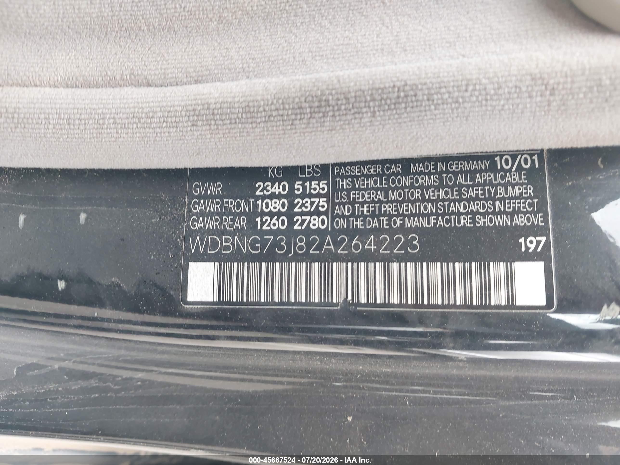 2002 MERCEDES-BENZ S 55 AMG