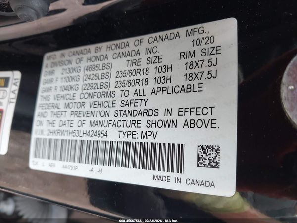 2020 HONDA CR-V 2WD EX