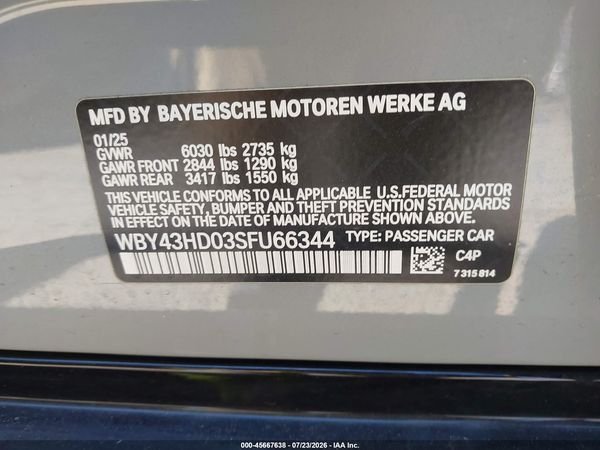 2025 BMW I4 GRAN COUPE XDRIVE40 — I9