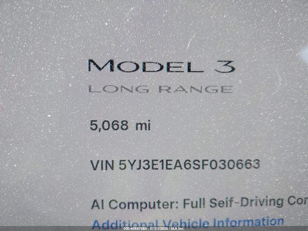 2025 TESLA MODEL 3