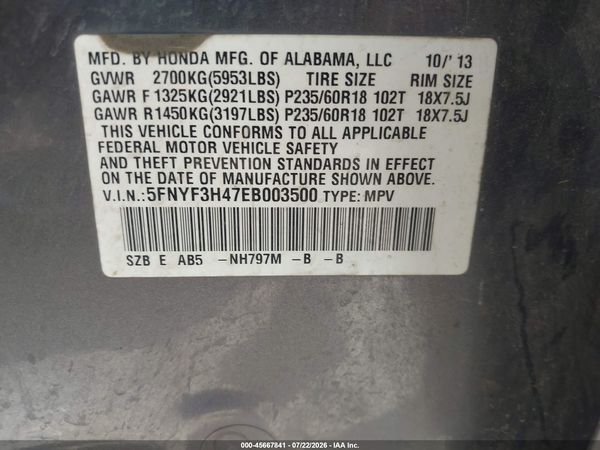 2014 HONDA PILOT EX