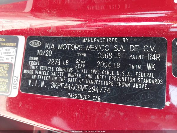 2021 KIA FORTE GT