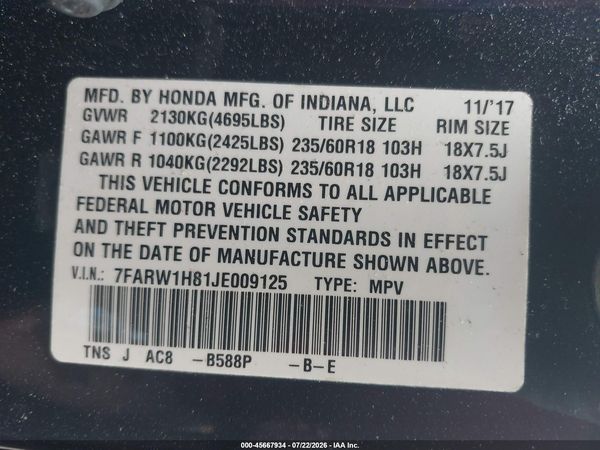 2018 HONDA CR-V EX-L/EX-L NAVI