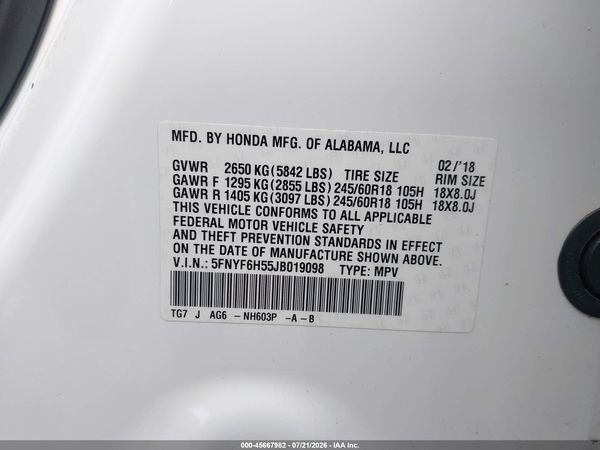 2018 HONDA PILOT EX-L