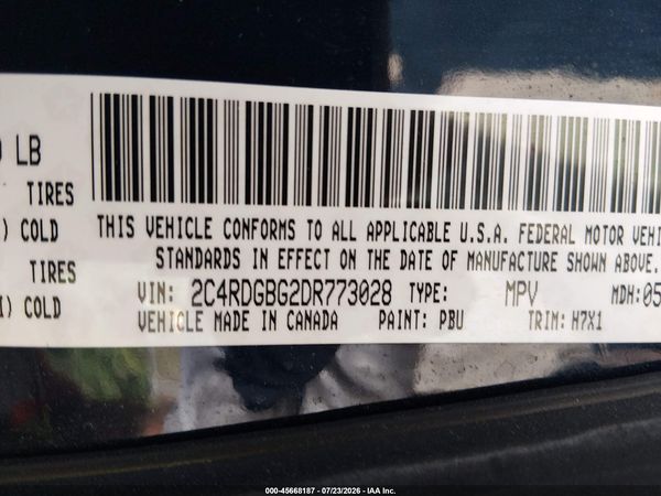 2013 DODGE GRAND CARAVAN SE — I9