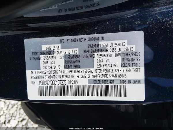 2016 MAZDA CX-9 GRAND TOURING