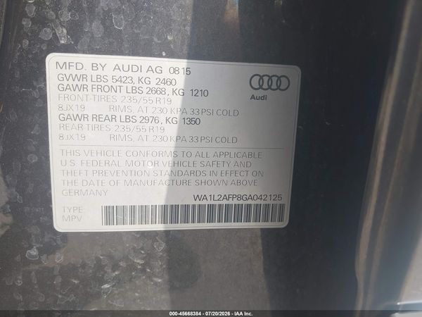 2016 AUDI Q5 2.0T PREMIUM