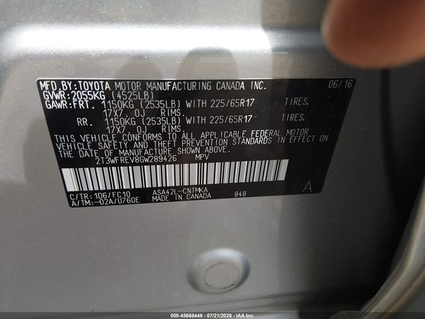 2016 TOYOTA RAV4 XLE