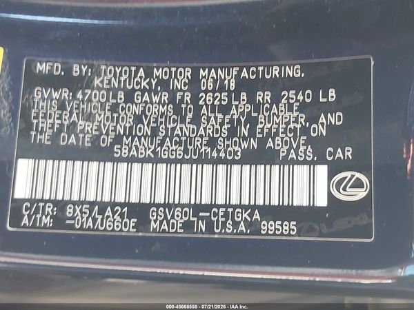 2018 LEXUS ES 350