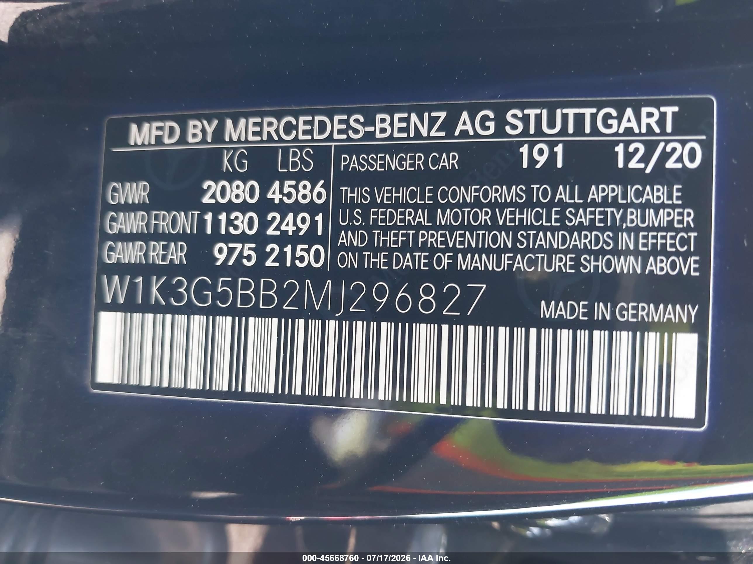 2021 MERCEDES-BENZ AMG A 35 4MATIC