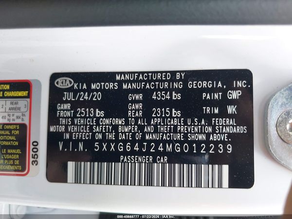 2021 KIA K5 GT-LINE