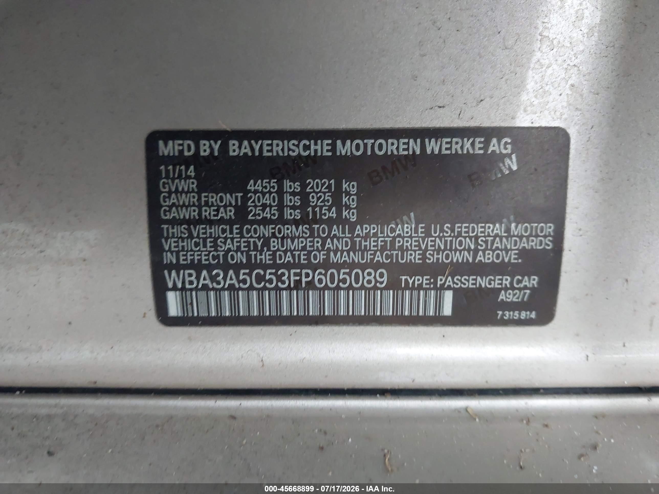 2015 BMW 328I