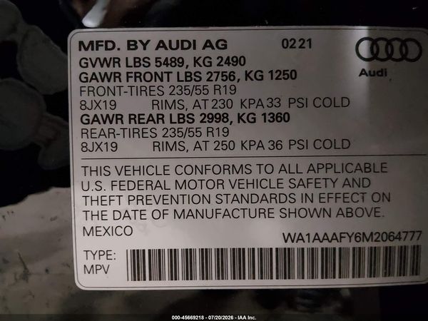 2021 AUDI Q5