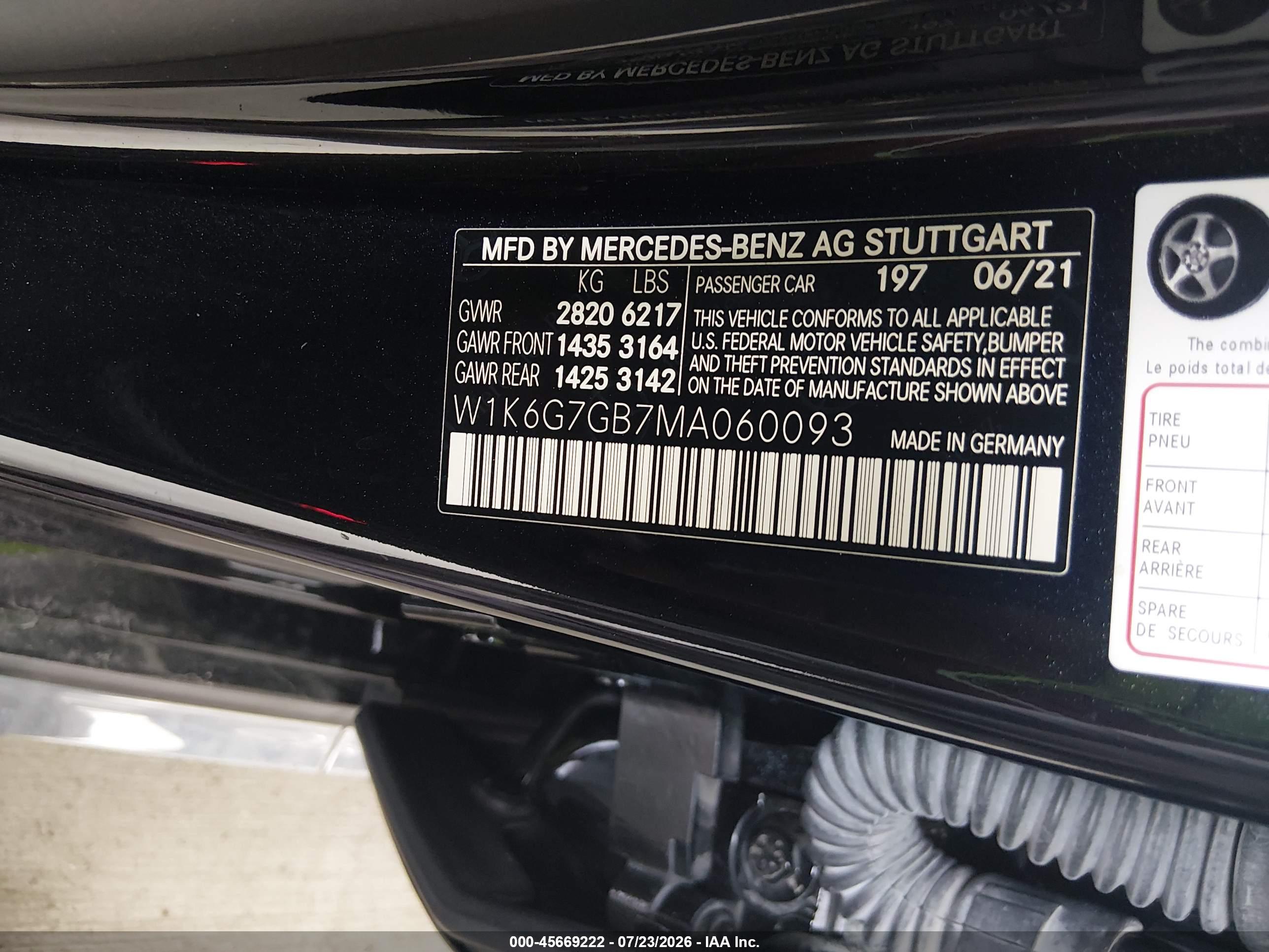 2021 MERCEDES-BENZ S 580 4MATIC