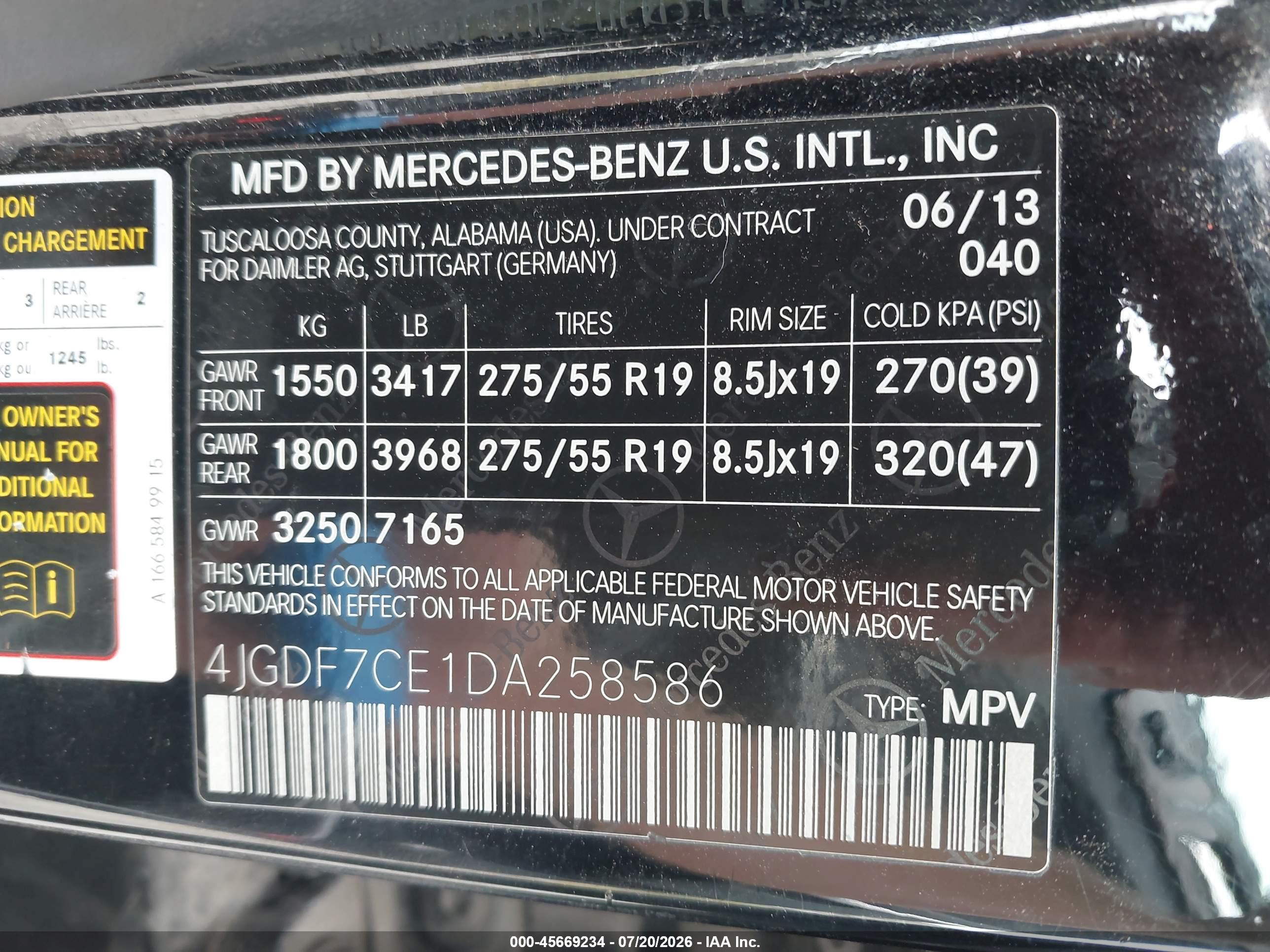 2013 MERCEDES-BENZ GL 450 4MATIC
