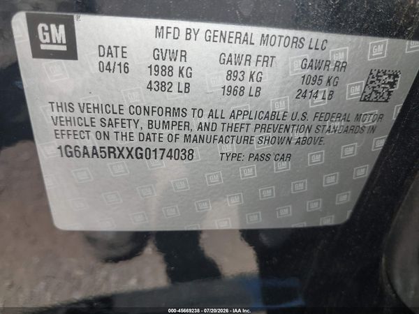 2016 CADILLAC ATS STANDARD