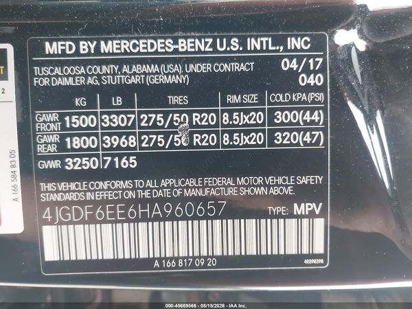 2017 MERCEDES-BENZ GLS 450 4MATIC
