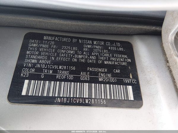 2020 NISSAN ROGUE SPORT SV FWD XTRONIC CVT