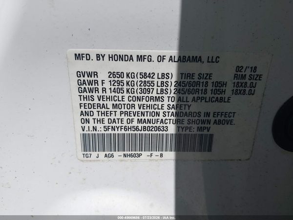 2018 HONDA PILOT EX-L