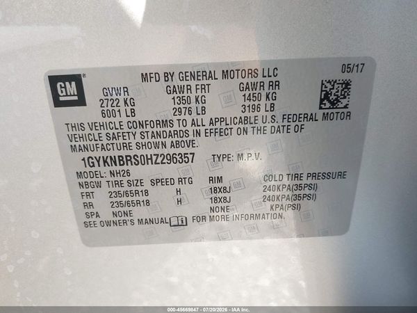 2017 CADILLAC XT5 LUXURY
