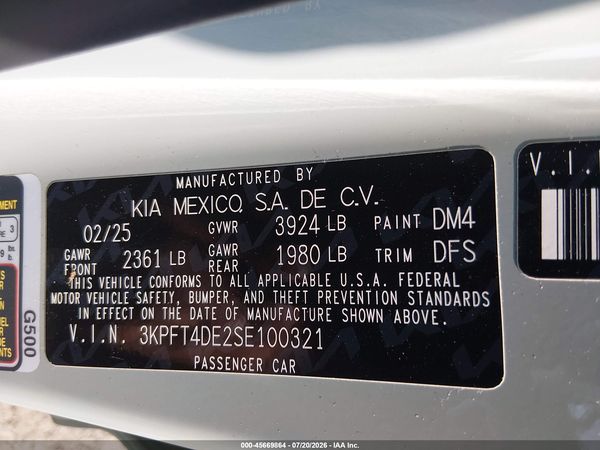 2025 KIA K4 LXS
