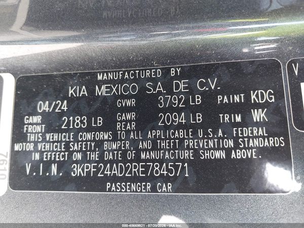 2024 KIA FORTE LXS
