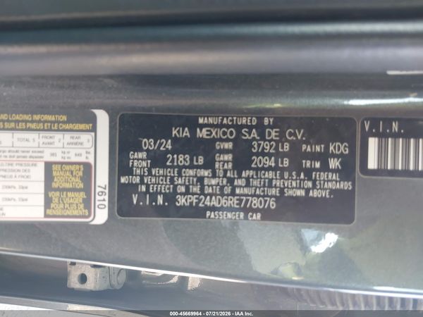 2024 KIA FORTE LXS